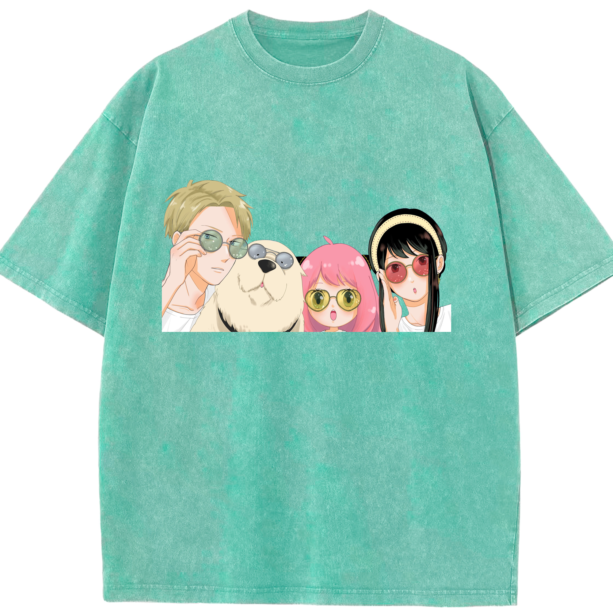 （画像用） SPY×FAMILY间谍家家酒 綿100% ヴィンテージ風 半袖Tシャツ（フロントプリント）